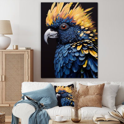 «Blue and Yellow Feathered Majesty Parrot IV», art mural perroquet