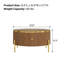 Table basse ronde moderne avec deux grands tiroirs de rangement et des pieds décoratifs en métal