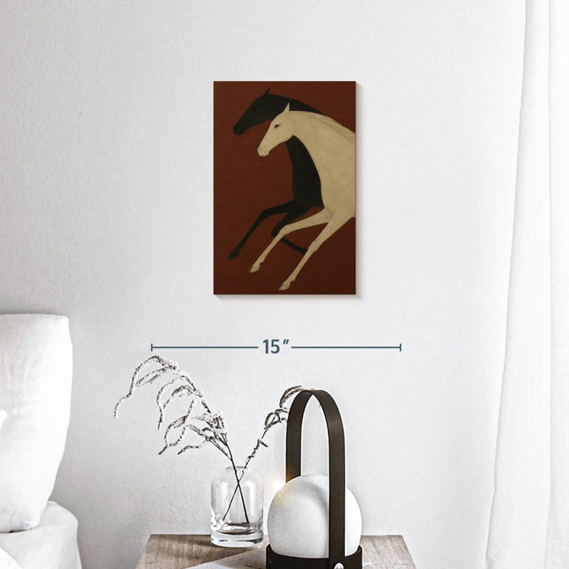 Galloping Contrast Horses, 12" H x 8" W