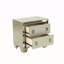 Table de chevet contemporaine 2 tiroirs en argent