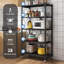 Étagère de rangement à 5 niveaux avec roulettes, étagère pliable en métal, tablettes pliantes robustes, support de rangement sans assemblage pour garage