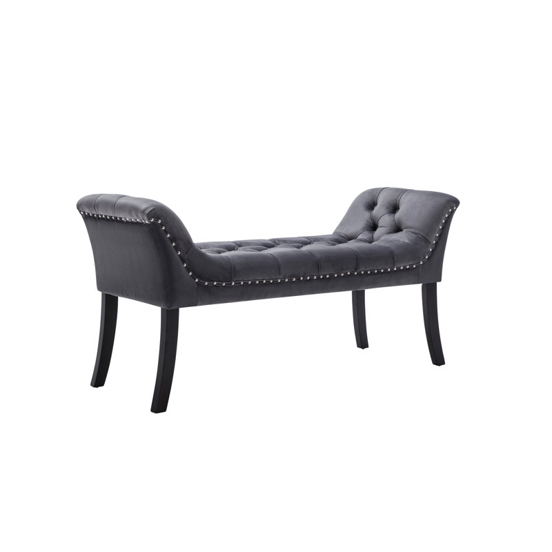 Banc rembourré en velours Jahayra