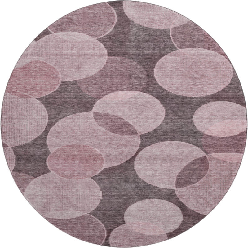 Premium Machine Washable Lubbers AMF1751 Geometric Rug, Round 8'