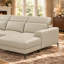 Canapé modulaire en cuir véritable Ladonnia gris avec repose-tête réglable et canapé en cuir avec méridienne orientée à droite-14116840-14024381