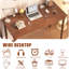 Bureau 100% bois massif avec tiroirs - bureaux modernes Mid-Century de 47,2 po x 21,7 po, bureau d'écriture rétro avec tiroirs, table de travail simple, bureaux d'ordinateur de bureau personnel pour n'importe quelle pièce - couleur noyer