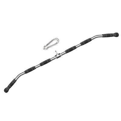 47In LAT Pull Down Bar Attachment, Deluxe Revolving Bar with Full Rotation and Rubber Handle for Gym, Strength Workout Accessories, Body Training, Muscle Building and Weight Loss