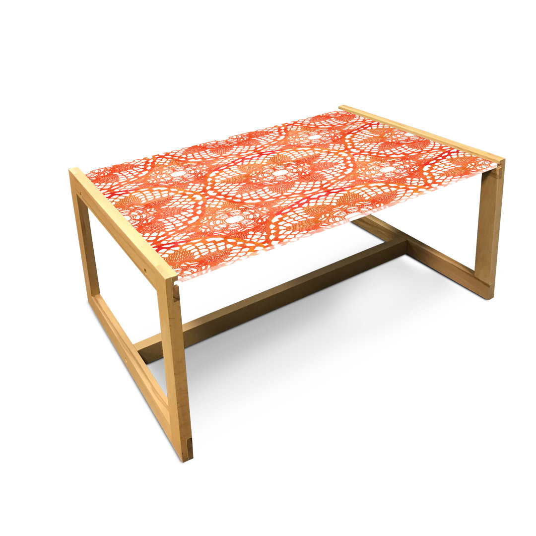 Couchtisch, Floral Deckchen artige Ornament, Volk, Vermilion Burnt Orange