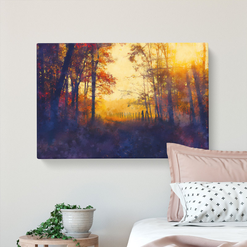 Woodland Path In Poland - Wrapped Canvas, 35cm H x 50cm W x 3cm D
