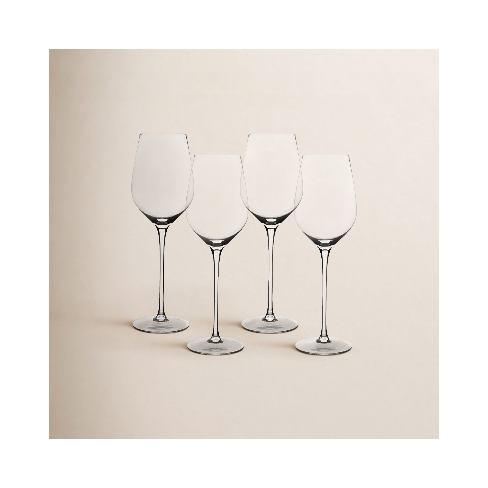 over&back Traditional Mouth-Blown Glassware - Set of 4 Classic Stem, 13 oz.