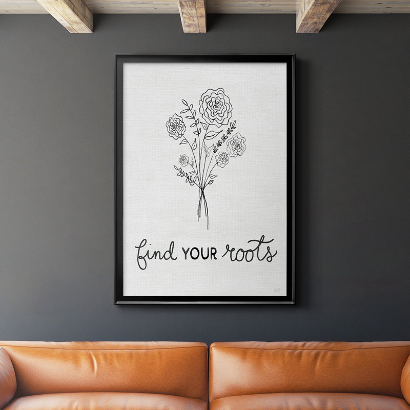 «Find Your Roots Sketch» par - Art textuel sur, Noir, H 24,5 po x l 18,5 po x P 1 po