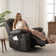 Wide Seating Durable Synthetic Leather Recliner with Massage and Heat Functions