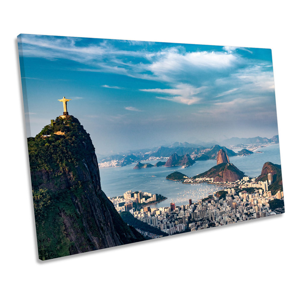 Rio Janeiro Brazil Skyline City - Wrapped Canvas Print