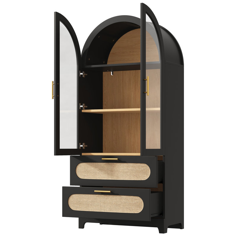 80 cm W Display Cabinet, Black
