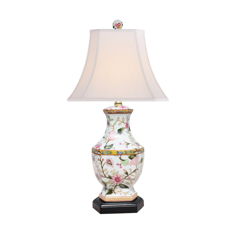 LAMPE PORCELAINE ROSE FLORAL