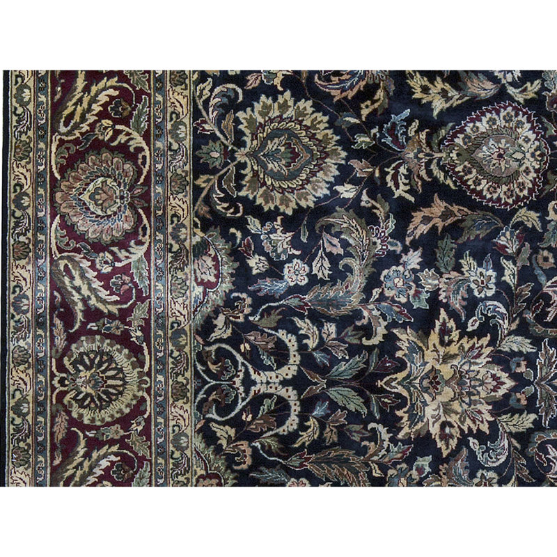 Hand-Knotted High-Quality Blue and Brown Area Rug
