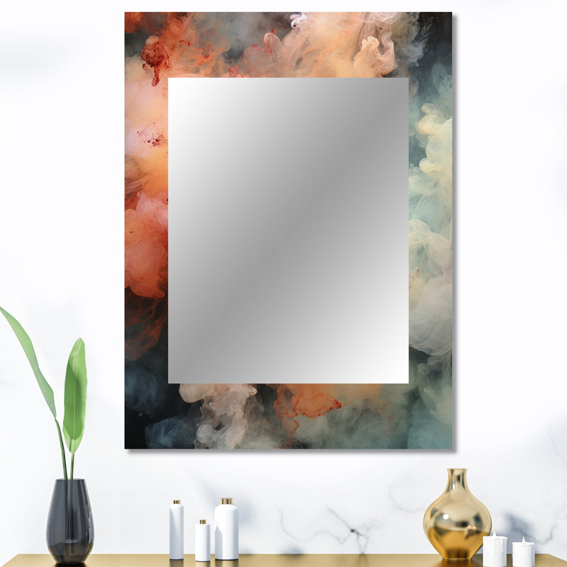 Beyond Boundaries smoke - Abstract Collages Unique Wall Mirror, Modern Mirror, Printed Metal Art, 40" x 30"