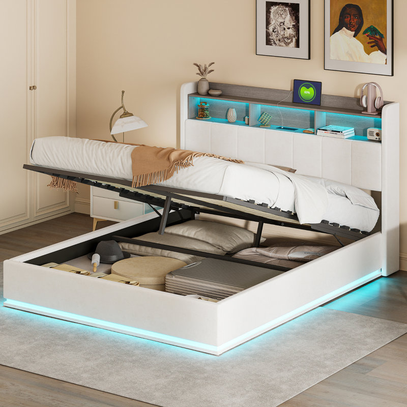 Upholstered Ottoman Storage Bed, European Kingsize (160 x 200 cm)