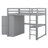 Wood Full Size Loft Bed With 2-Tier Storage Shelves,3 Drawers,Built-In Wardrobe And Desk-142050726