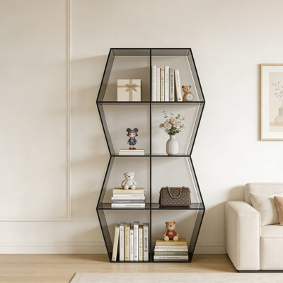 Modern Geometric Acrylic Bookcase.