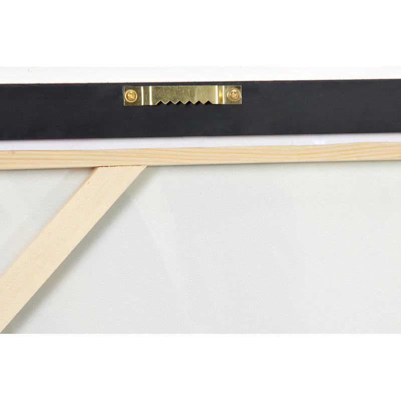 Gold and Gray Abstract Canvas Wall Art with Fir Wood Frame
