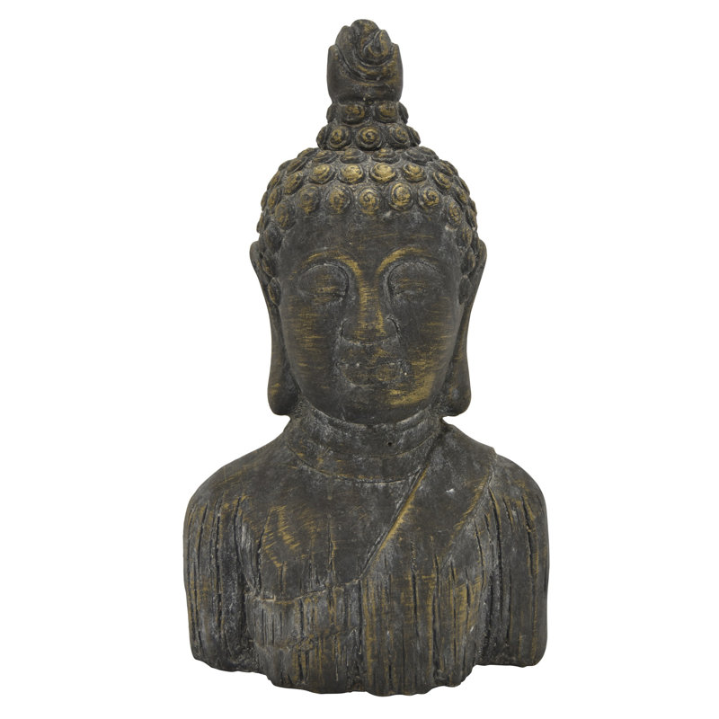 Statue tête bouddha Theron, Gris