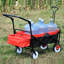 Chariot d'extérieur robuste - Chariot utilitaire pliable avec poignées réglables et cadre de rangement arrière (noir + rouge polyvalent)