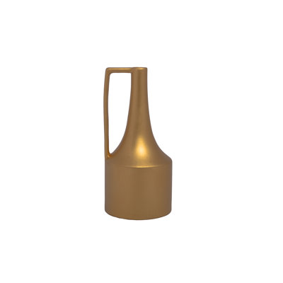 Ceramic Round Trumpet Vase Matte Finish Gold