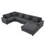 Chenille 6 Seat U Shaped , With Removable , Armrest Storage, Cup Holders & Ports For Relaxed Atmosphere Sectional Couch In Chenille, Movable And Charging Relaxation-898606675