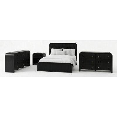 Ensemble de chambre à coucher courbée 4 pièces Massa