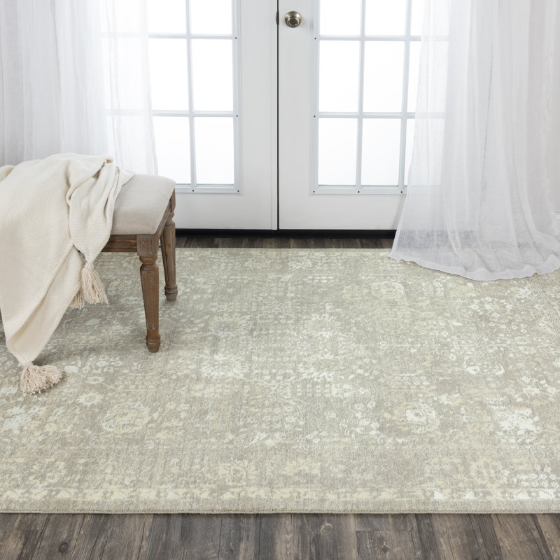 Tapis oriental en laine gris, Rectangle 5 pi x 8 pi