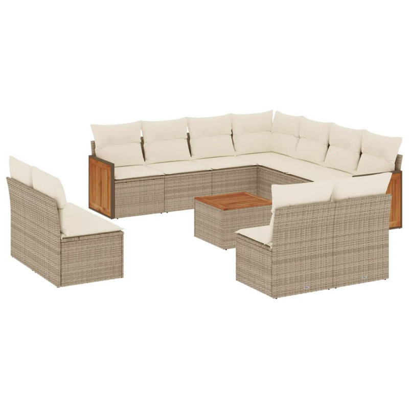 Ensemble de canapé de jardin Vidaxl, Beige, Blanc