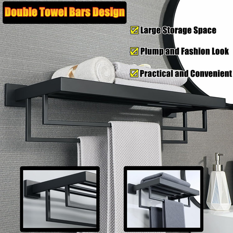 2 Towel Rack, Matte Black