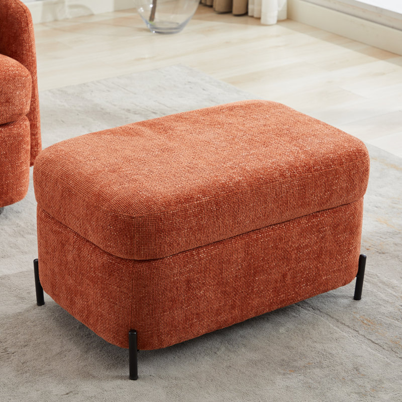 Grand repose-pieds polyvalent en chenille avec rangement dissimulé pour le salon, le vestibule