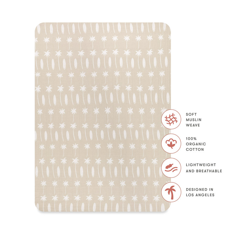 Beach Bum Muslin All-Stages Midi Crib Sheet