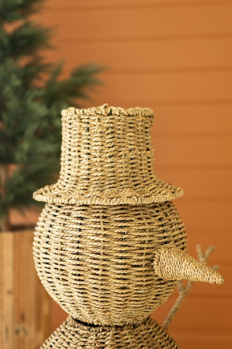Seagrass Snowman Holiday Sculpture