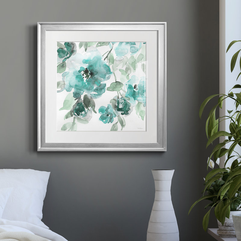 Belle's Blue I - Cadre photo, reproduction d'art sur papier, H 17,5 po x l 17,5 po x P 1,5 po, Encadrement argenté