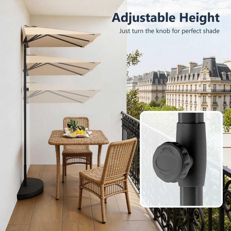 250cm Balcony Parasol, Beige
