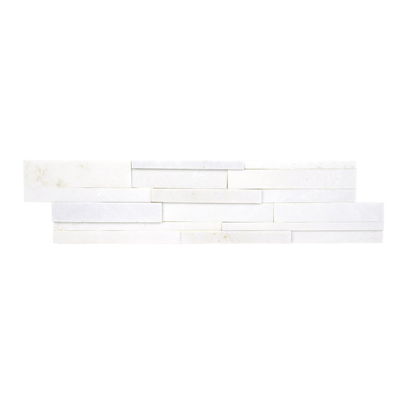 6 in. x 24 in. Honed Natural Stone Ledger Panel Wall Tile, Auric White