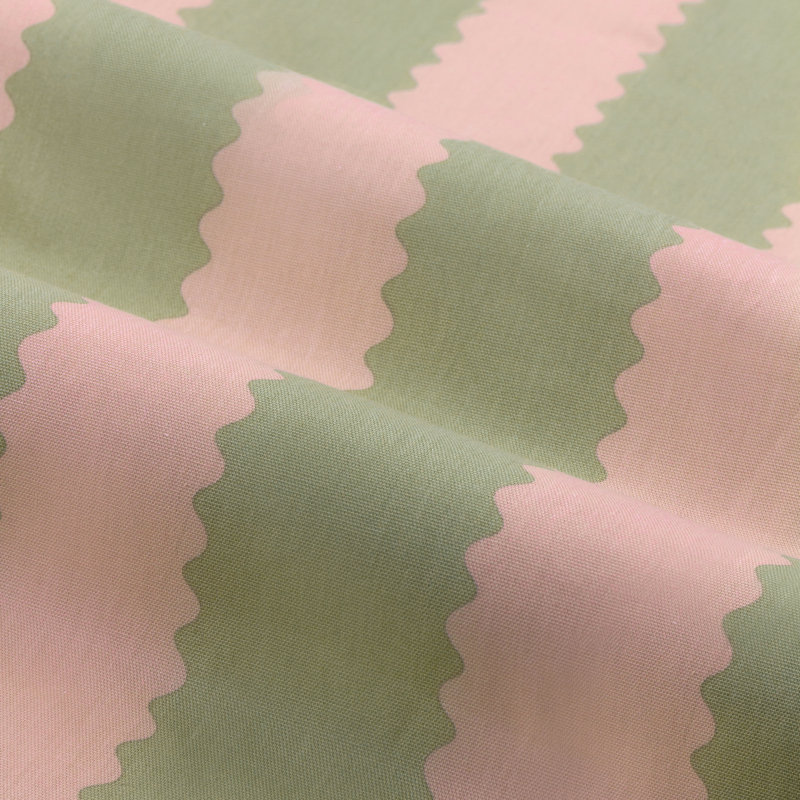 Room Darkening Curtain Panel Pair, Pink/Green, 168cm Width x 229cm Drop