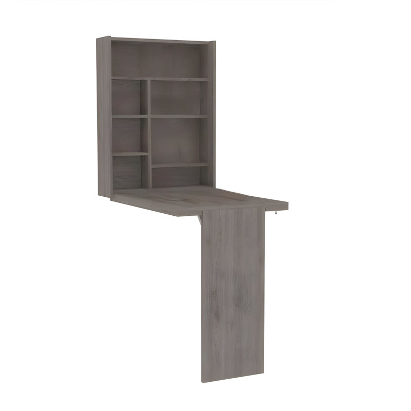 24" Wall Mounted Writing Desk, Gray