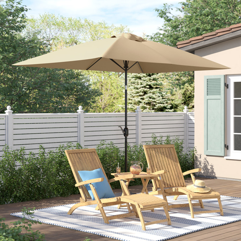Parasol d'extérieur rectangulaire Glidewell, H 99,6 po x l 120 po x P 78 po, Gris