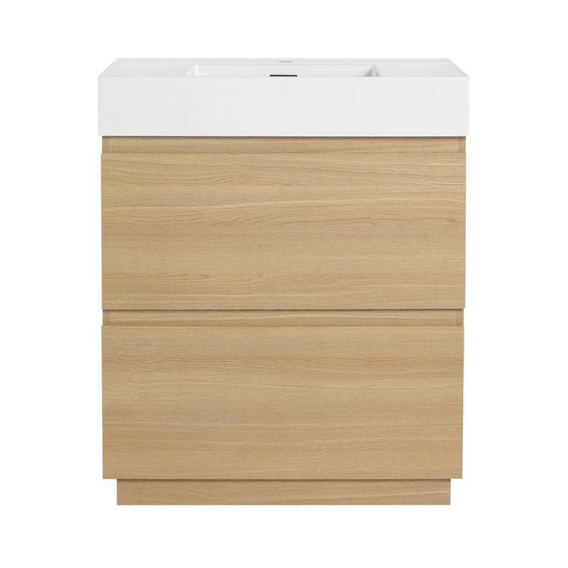 Meuble-lavabo pour salle de bain avec lavabo simple, meuble-lavabo sous-comptoir moderne avec tiroir double, meuble-lavabo autoportant
