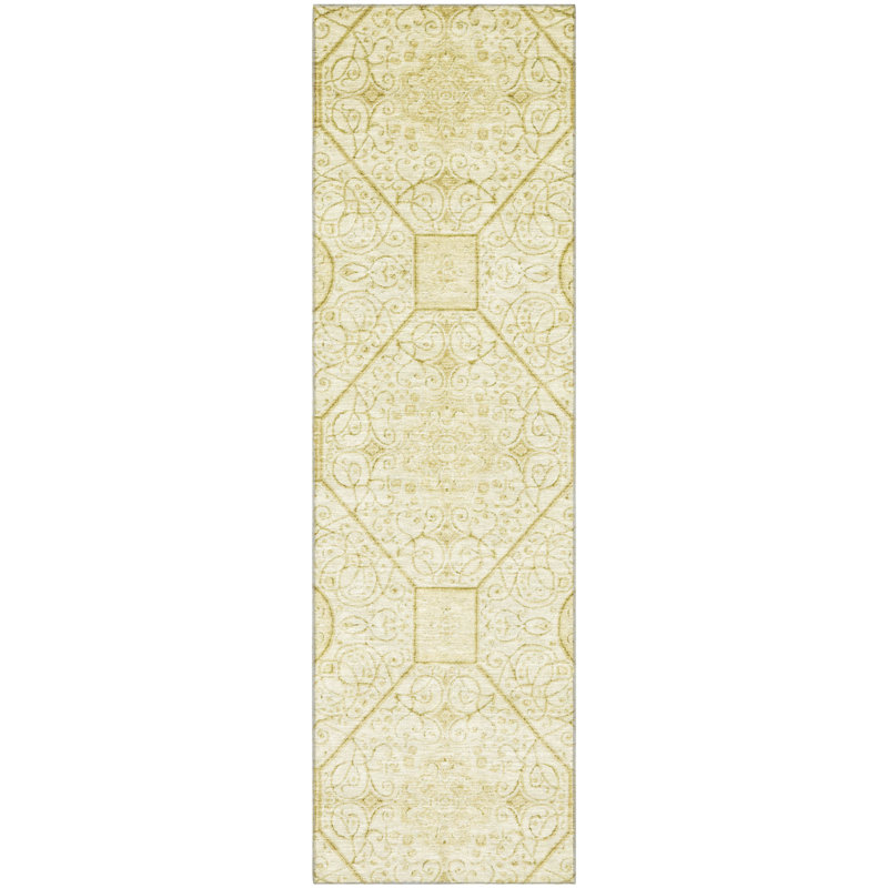 Premium Machine Washable Bucz AMF1748 Geometric Rug, Runner 2'3" x 7'6"