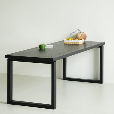 Table de salle à manger rectangulaire en bois de frêne massif noir