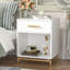 Table de chevet 1 tiroir avec table d'appoint de rangement ouverte (ensemble de 2)