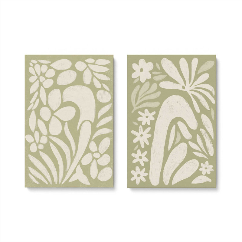 Ensemble de 2 impressions «Whimsy in Bloom», Toile tendue, 30 po x 20 po