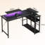 L-Shaped Metal Base Computer Desk