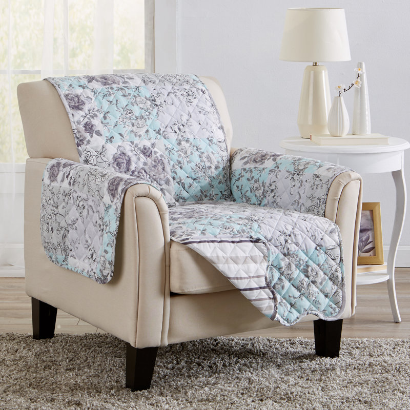 Housse de protection pour chaise Maribel, Gris / turquoise