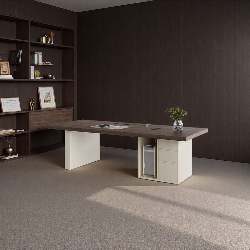 Premium Walnut Desktop Desk, 28.74" H x 62.99" W x 31.5" D