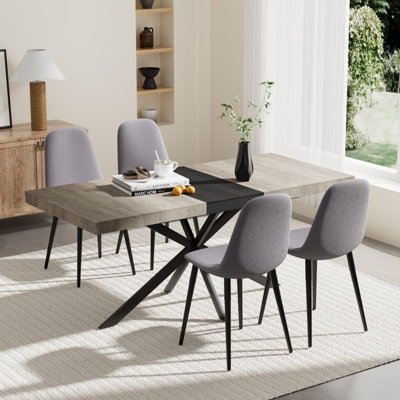 Extendable Pedestal Dining Set with Chairs